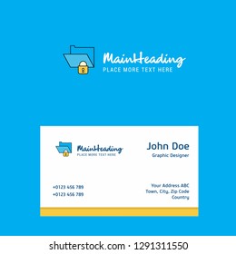 Locked folder logo Design with business card template. Elegant corporate identity. - Vector