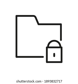 Locked Folder Outline Vector Icon. For Web and App