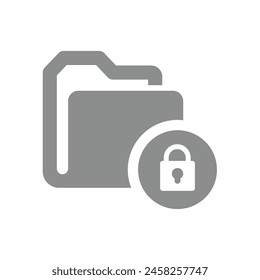 Locked folder, private document vector. Confidential data, password protected and limited access icon.