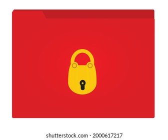 Locked folder. safety concept. vector