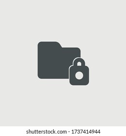 Locked folder vector icon illustration sign