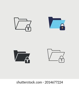 locked folder vector icon security encryption archive