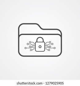 Locked folder vector icon sign symbol