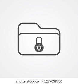 Locked folder vector icon sign symbol