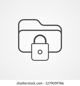 Locked folder vector icon sign symbol