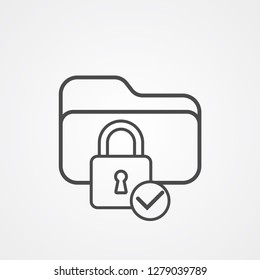 Locked folder vector icon sign symbol