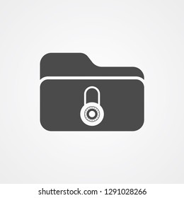 Locked folder vector icon sign symbol