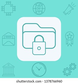 Locked folder vector icon sign symbol