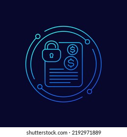 icono de línea de fondos bloqueados para web