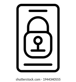 Locked gadget icon. Outline locked gadget vector icon for web design isolated on white background