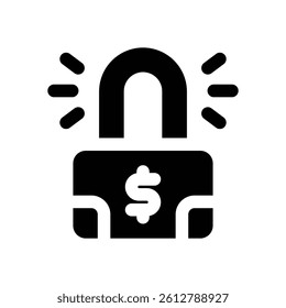 locked glyph icon. Strong and solid vector icon for websites, mobile interfaces, presentations, and visual branding. High quality and easy to edit.