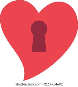 Locked Heart Filled Icon Vector