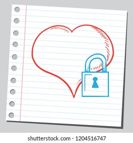 Locked heart ( forbidden love concept )