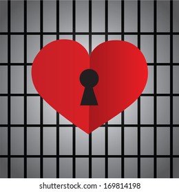Locked heart with keyhole
