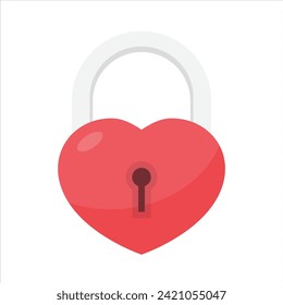 Locked Heart Padlock vector illustration