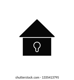 Locked house, icon. Element of simple icon for websites, web design, mobile app, infographics. Thick line icon for website design and development, app development