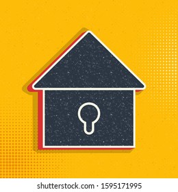 Locked house pop art, retro icon. Vector illustration of pop art style
