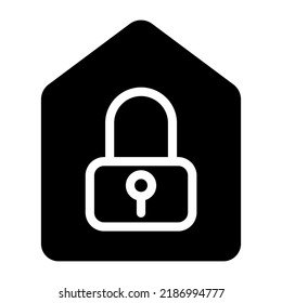 icono de glifo vectorial de casa bloqueada aislado en fondo blanco. icono del vector de stock de vivienda bloqueada para diseño web, aplicación móvil y ui