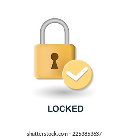 Icono bloqueado. 3d ilustración de la colección de seguridad. Icono 3d de Creative Locked para diseño web, plantillas, infografías y más