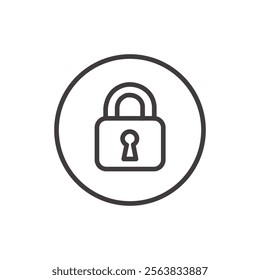 Locked Icon Depicting a Padlock in Black and White