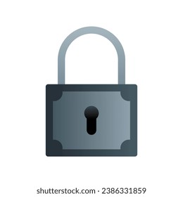 Locked icon in flat gradient style ui vector design