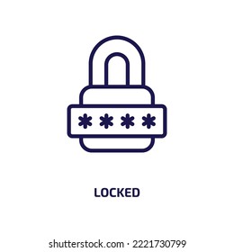 locked icon from internet security collection. Thin linear locked, lock, safety outline icon isolated on white background. Line vector locked sign, symbol for web and mobile