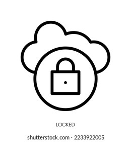 locked icon. Line Art Style Design Isolated On White Background