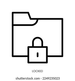 locked icon. Line Art Style Design Isolated On White Background