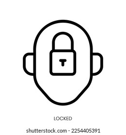 locked icon. Line Art Style Design Isolated On White Background