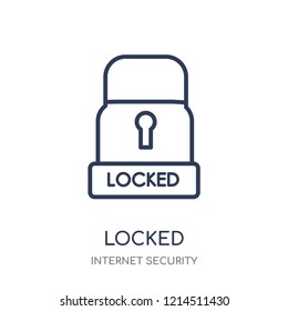 Locked icon. Locked linear symbol design from Internet security collection. Simple outline element vector illustration on white background.