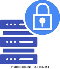 Locked Icon Mixed Vector Illustration