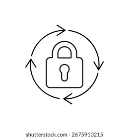 Icono bloqueado Esquema editable Línea de trazo Dibujo EPS