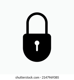 Locked Icon. Secured or Protected, Closed Padlock Symbol - Vector.