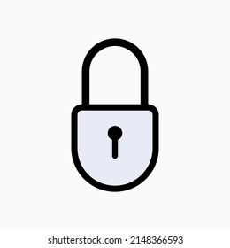 Locked Icon. Secured or Protected, Closed Padlock Symbol - Vector.
