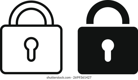 Conjunto de iconos bloqueados. Símbolo de bloqueo. Signo de privacidad y protección de datos del usuario