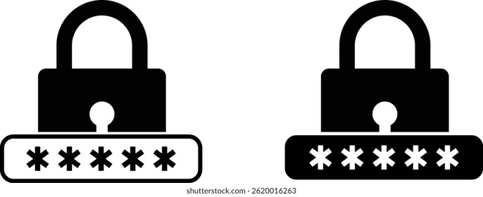 locked icon set. Locked icon with star. Password protected. padlock sign. Security shield symbols