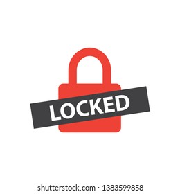 locked icon symbol sign simple flat design