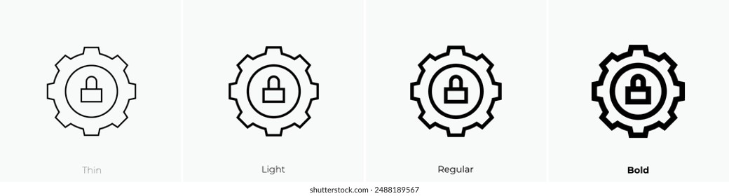 locked icon. Thin, Light Regular And Bold style design isolated on white background