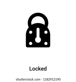 Locked icon vector isolated on white background, logo concept of Locked sign on transparent background, filled black symbol