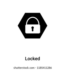 Locked icon vector isolated on white background, logo concept of Locked sign on transparent background, filled black symbol