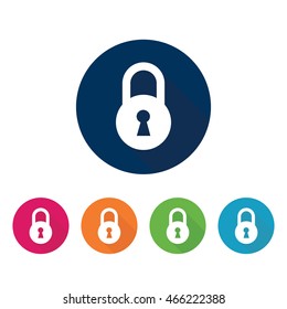 Locked icon Vector sign set in various colors. 