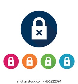 Locked icon Vector sign set in various colors. 