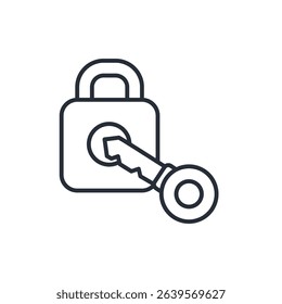 locked icon. vector.Editable stroke.linear style sign for use web design,logo.Symbol illustration.