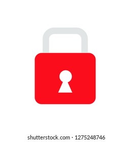 Locked icon, vivid color on white