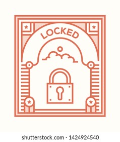 LOCKED AND ILLUSTRATION ICON CONCEPT