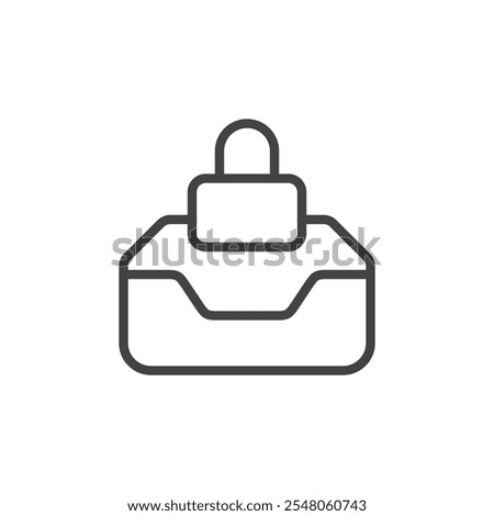 Locked inbox icon Logo symbol outline set