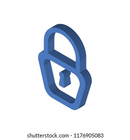Locked isometric left top view 3D icon