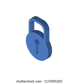 Locked isometric left top view 3D icon