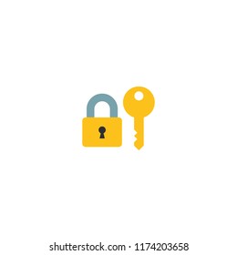 Locked with Key Vector Flat Icon