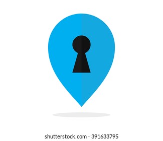locked keyhole marker pin map
